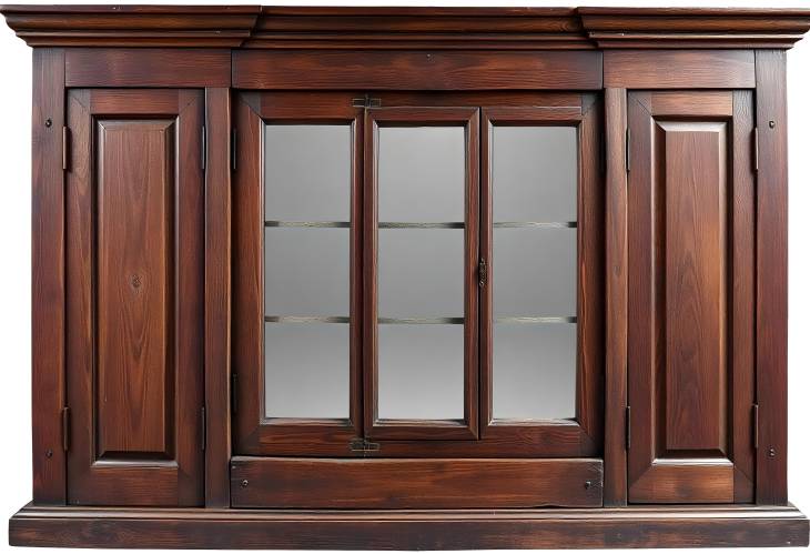 Artisan Craft The Ancient Wooden Cabinet with Glass Inserts